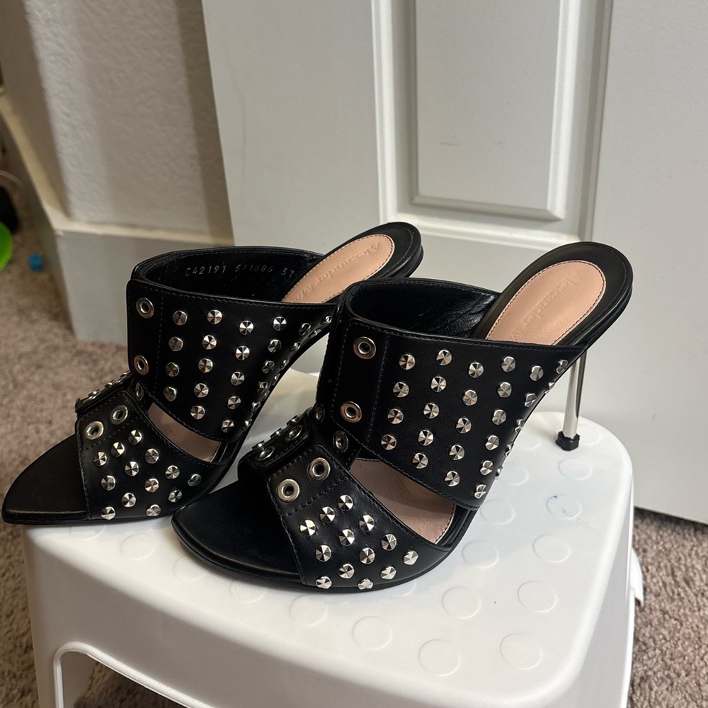 Alexander McQueen Black Studded Heels